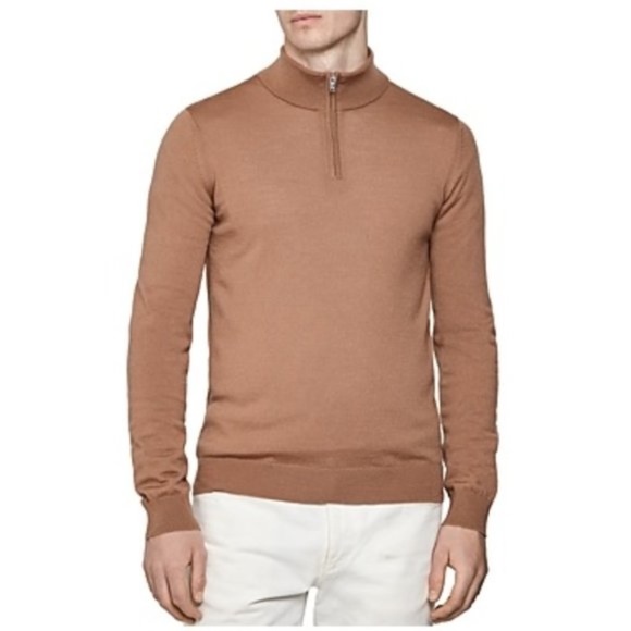 Men's Reiss Blackhall Wool Half Zip Pullover - Picture 1 of 8